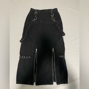 ROMWE Black Denim Dress with Straps